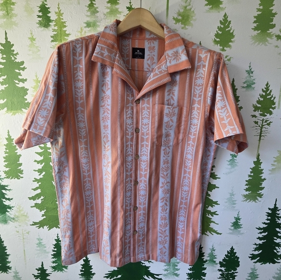 Dusty Rose RIP CURL TOPANGA VERT STRIPE SHIRT - Picture 1 of 10